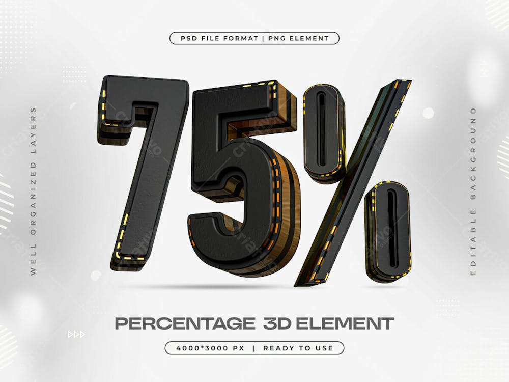 75 Percent Discount Isolated 3D Render Illustration