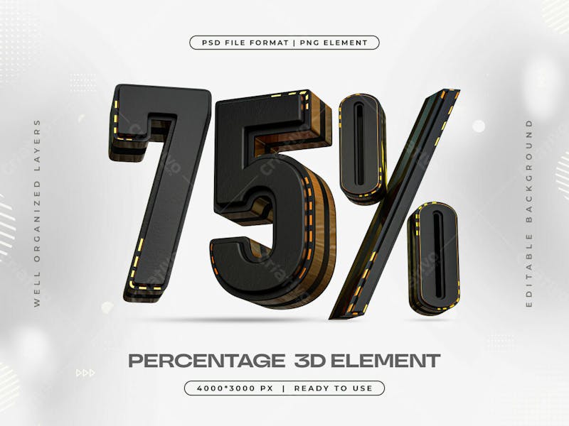 75 percent discount isolated 3d render illustration