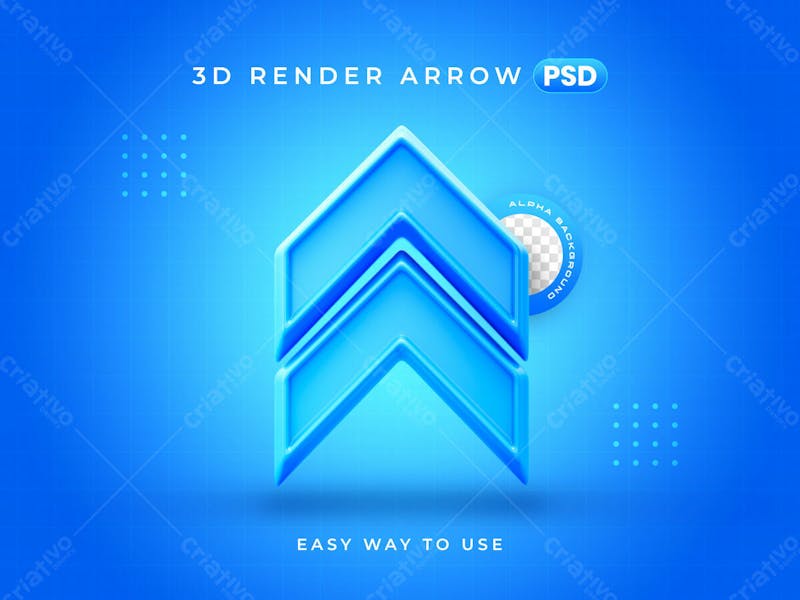 Abstract up arrow icon 3d render illustration