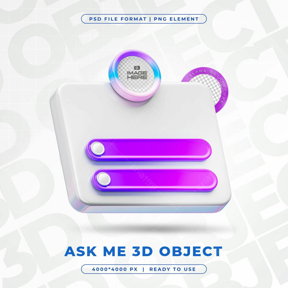 Objeto 3D para Mockup PSD Editável