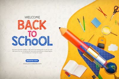 Back To School Social Media Banner Design Template