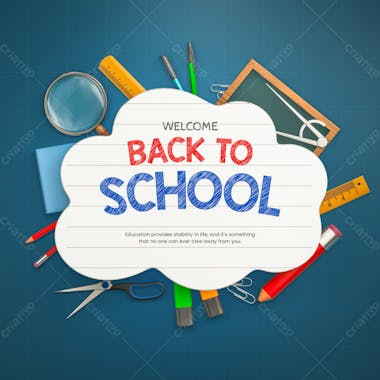 Back to school social media post design template