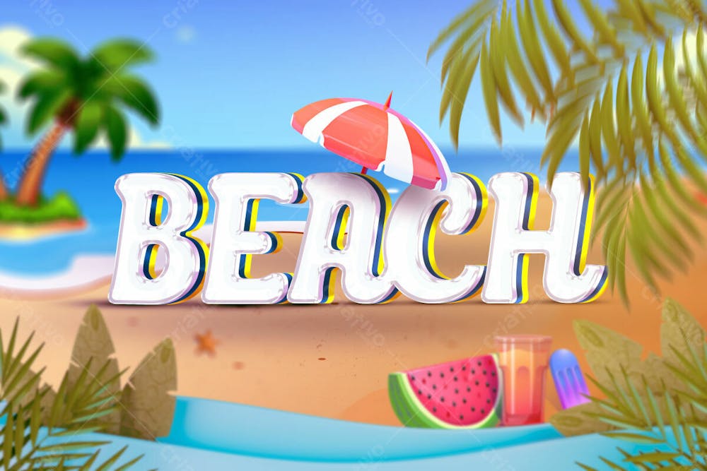 Beach Summer Editable Text Effect