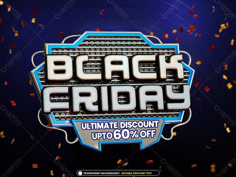 Black friday sale banner with editable text