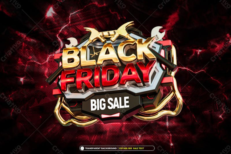 Black friday big sale banner with editable text