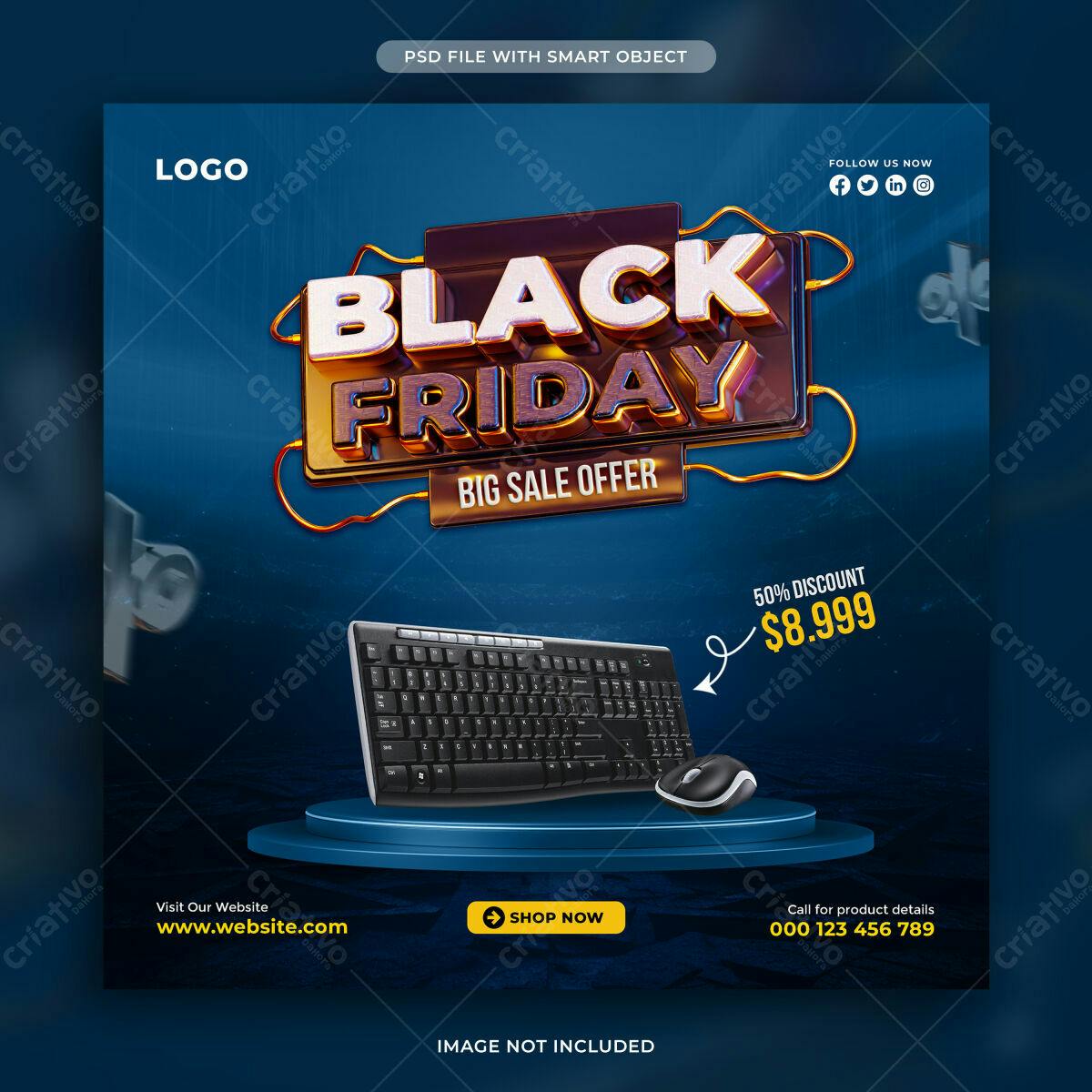 Postagem Black Friday PSD Editável