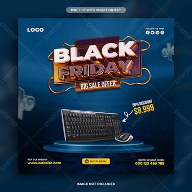 Black friday big sale social media post design template