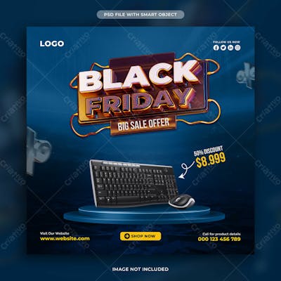 Black Friday Big Sale Social Media Post Design Template