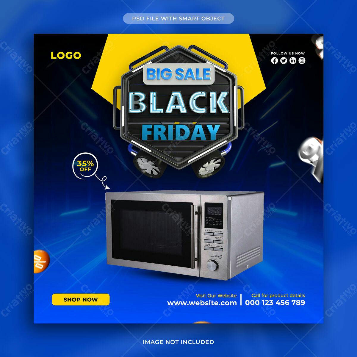 Postagem Black Friday PSD Editável