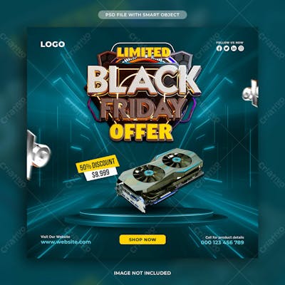 Black Friday Discount Sale Social Media Post Design Template
