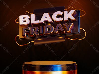 Black Friday Sale 3D Banner With Copy Space