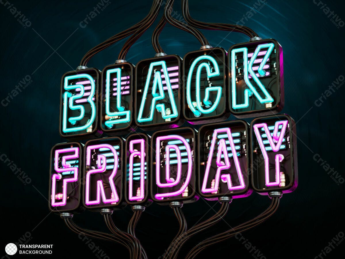 Banner Black Friday Neon PSD Editável