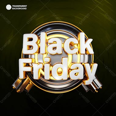 Black friday sale banner 3d render illustration