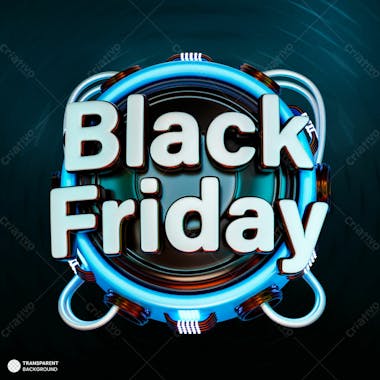 Black friday sale banner 3d render illustration