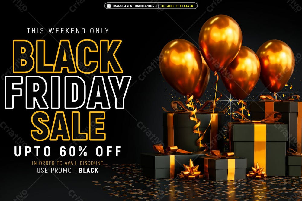 Black Friday Sale Banner With Editable Text