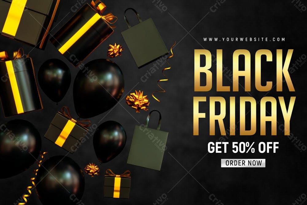 Black Friday Sale Banner With Editable Text