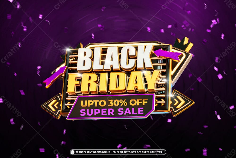 Black Friday Sale Banner With Editable Text