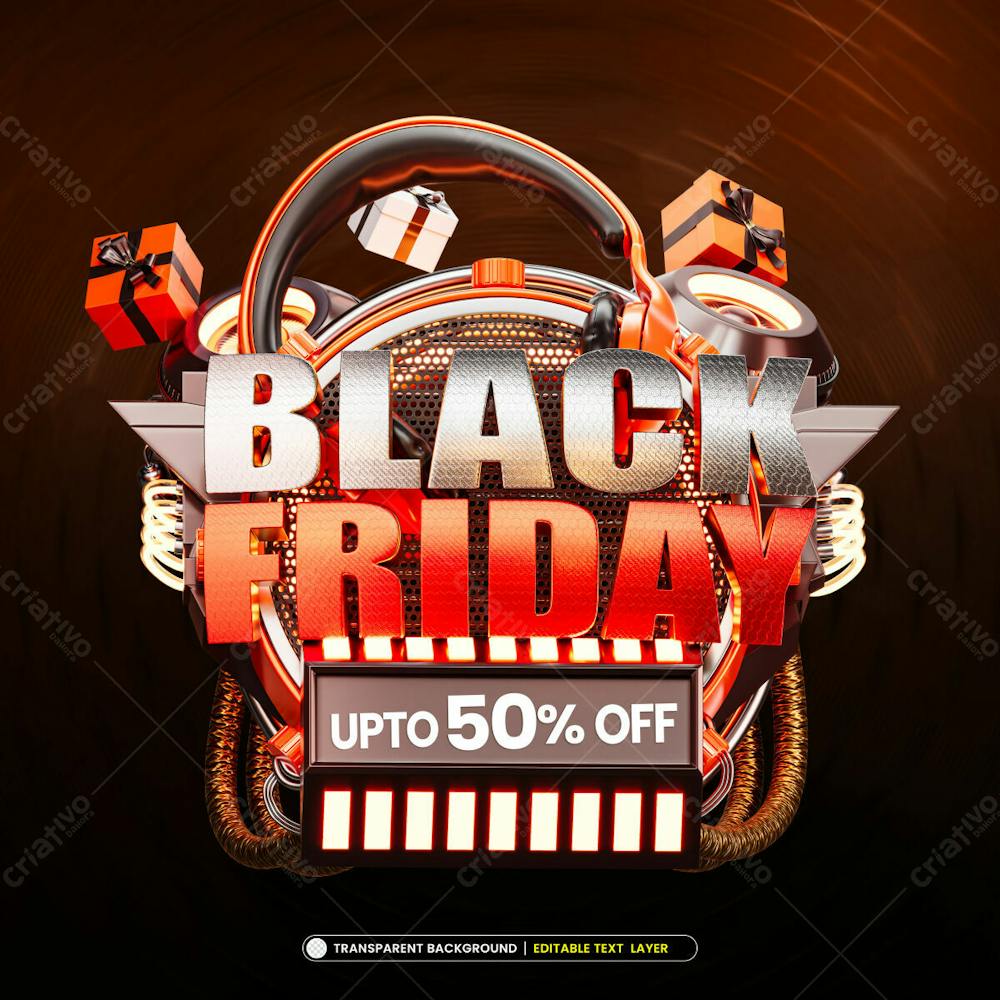 Black Friday Sale Banner With Editable Text Effect