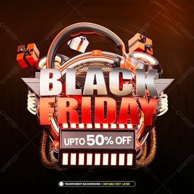 Black friday sale banner with editable text effect