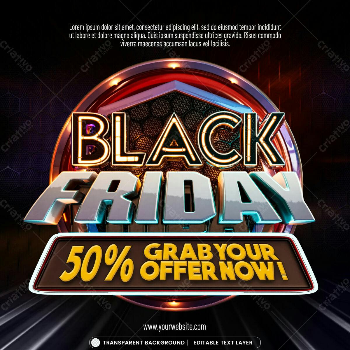 Banner Black Friday PSD Editável