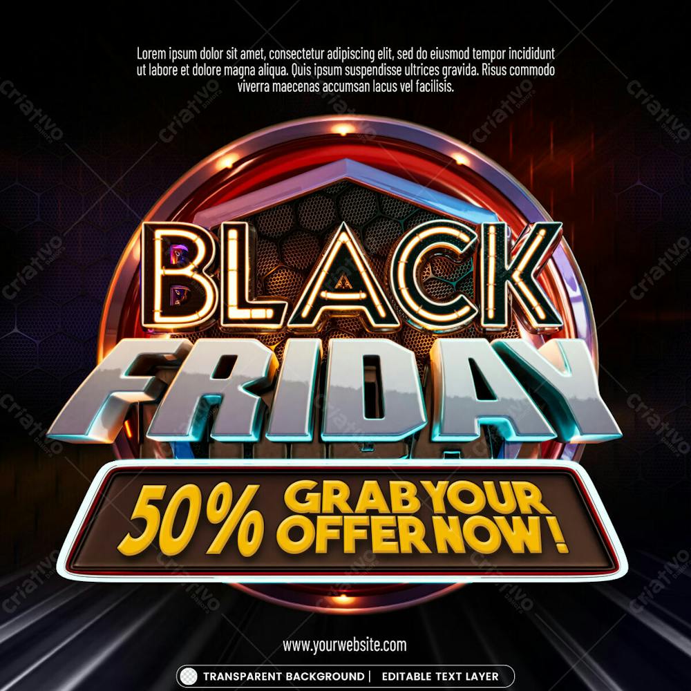 Black Friday Sale Banner With Editable Text Effect