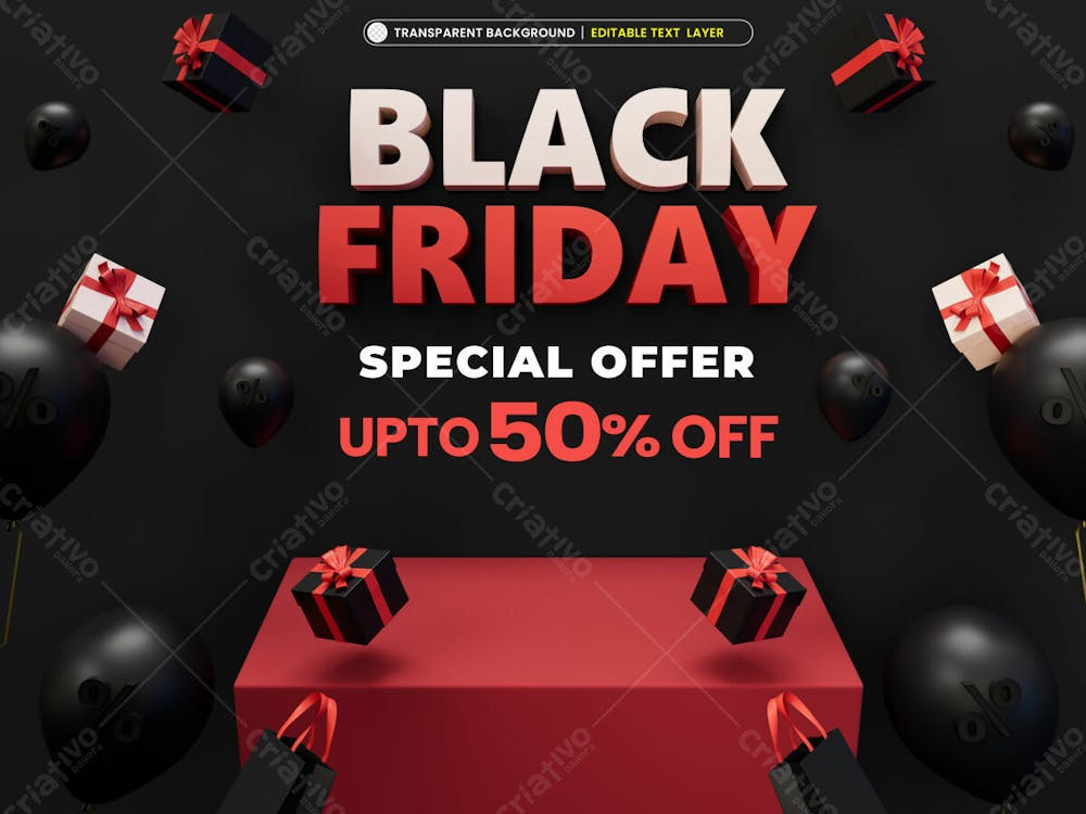 Black Friday Sale Banner With Editable Text Effect