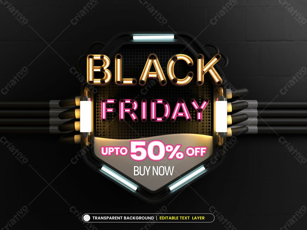 Black Friday Sale Banner With Editable Text Effect