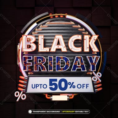 Black friday sale banner with editable text effect