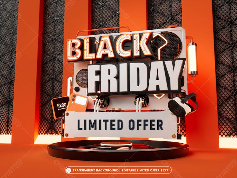 Black friday sale banner with editable text effect