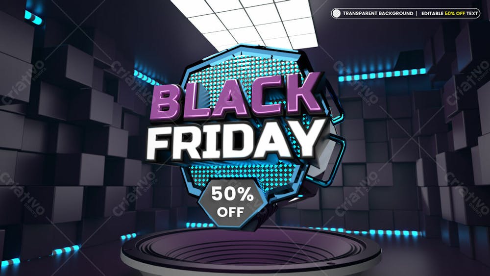 Black Friday Sale Banner With Editable Text Effect