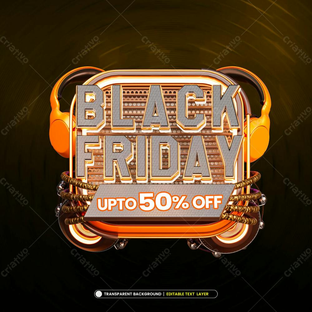 Black Friday Sale Banner With Editable Text Effect