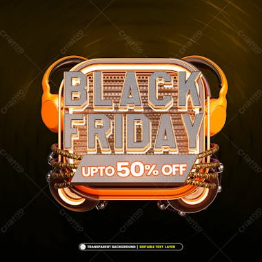 Black friday sale banner with editable text effect