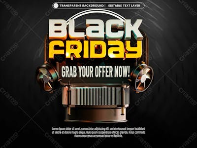 Black Friday Sale Banner With Editable Text Effect