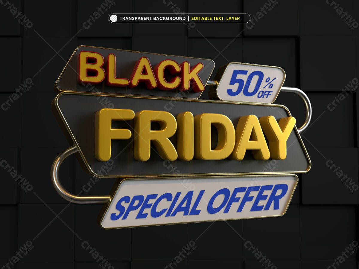Banner Black Friday 50% OFF PSD Editável