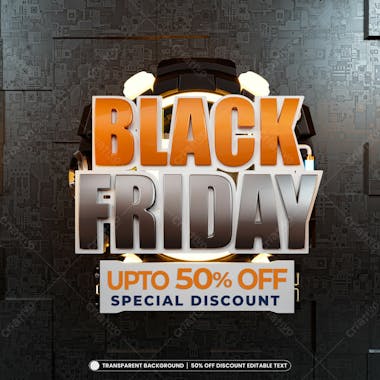 Black friday sale banner with editable text effect