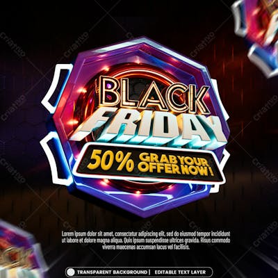 Black Friday Sale Banner With Editable Text Effect