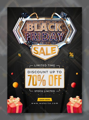 Black friday sale flyer design template