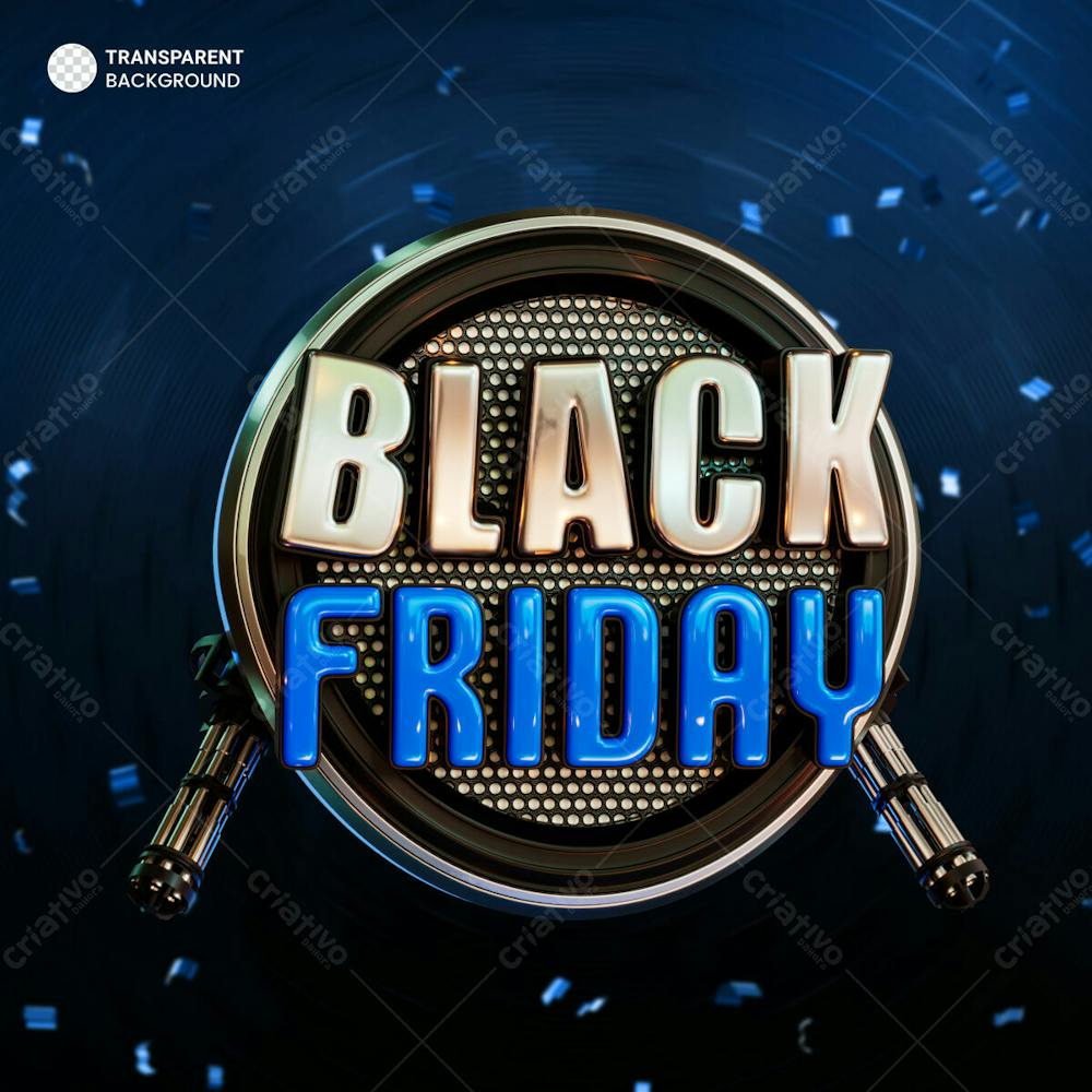 Black Friday Sale Post 3D Render Illustration