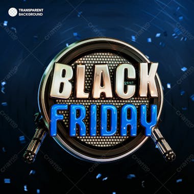 Black friday sale post 3d render illustration