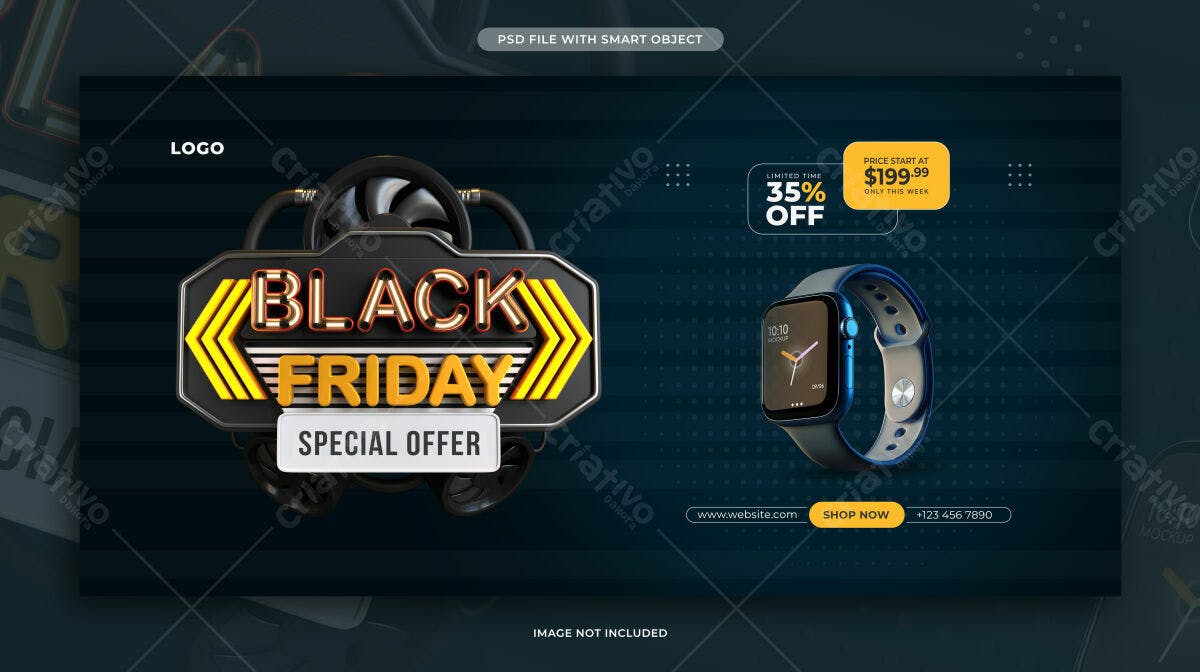 Banner Black Friday com Smart Object PSD Editável