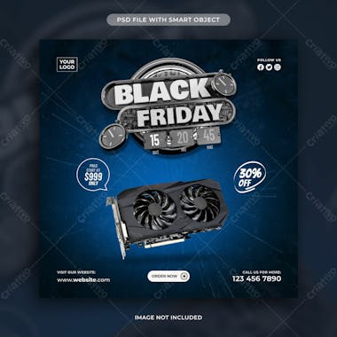 Black friday sale social media post design template