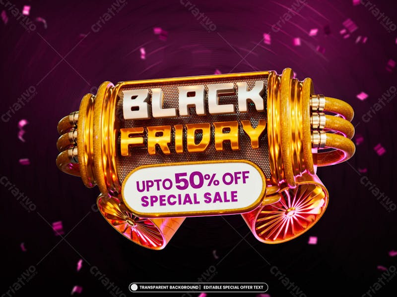 Black friday special sale banner with editable text
