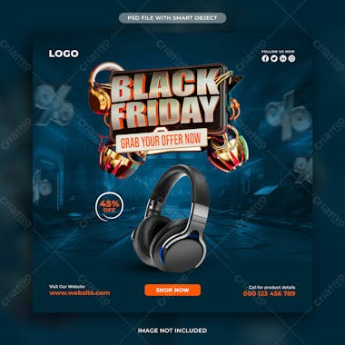 Black friday sale social media post design template