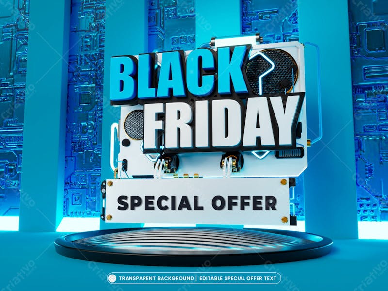 Black friday special offer with editable text effect