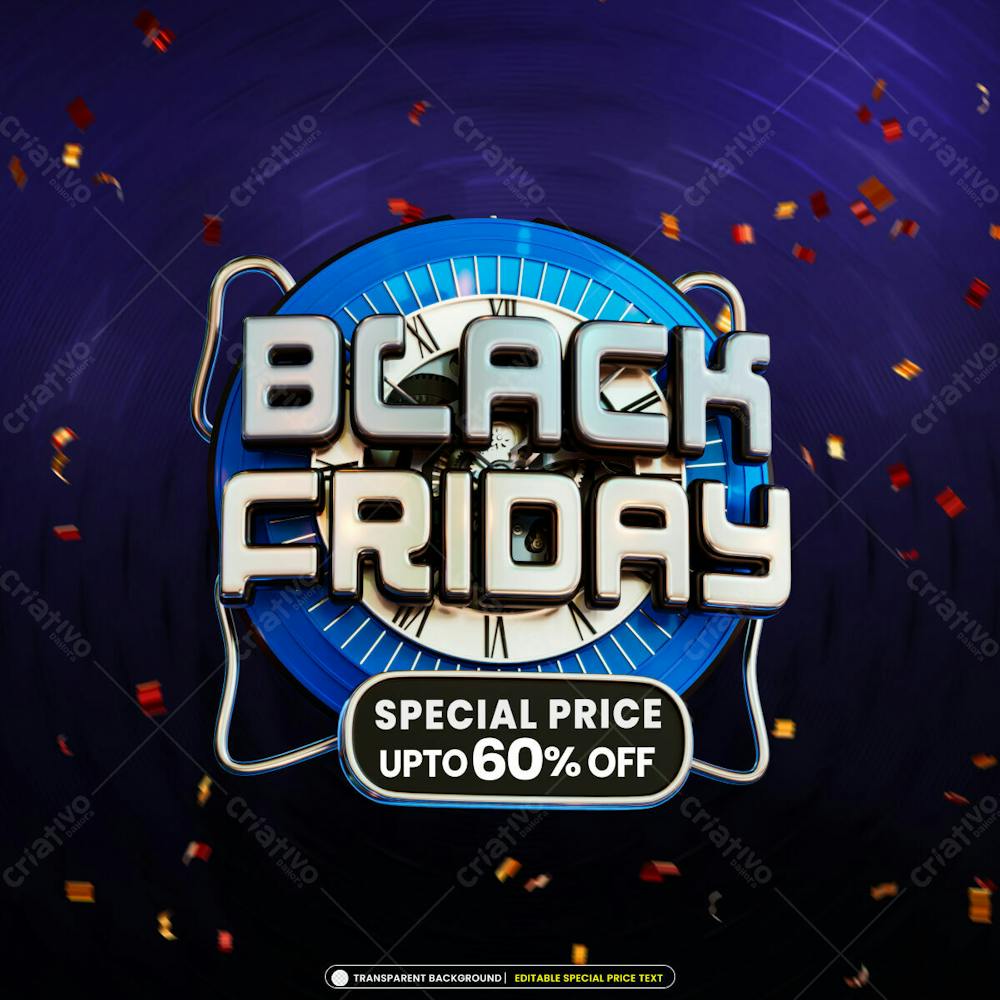 Black Friday Special Price Sale Banner With Editable Text