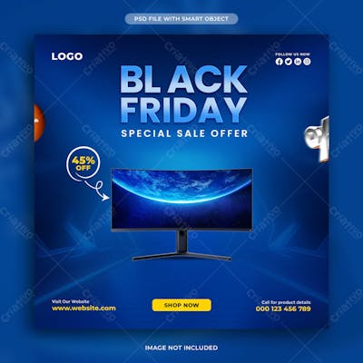 Black Friday Special Sale Social Media Post Design Template
