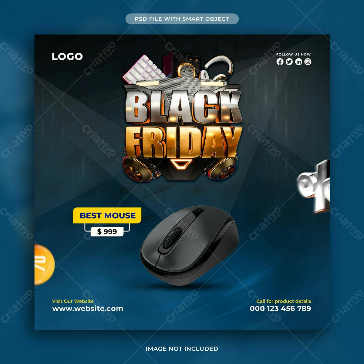 Banner Black Friday para E-commerce PSD Editável