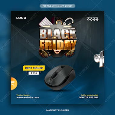 Black friday special sale social media post design template