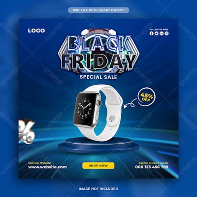 Black Friday Special Sale Social Media Post Design Template