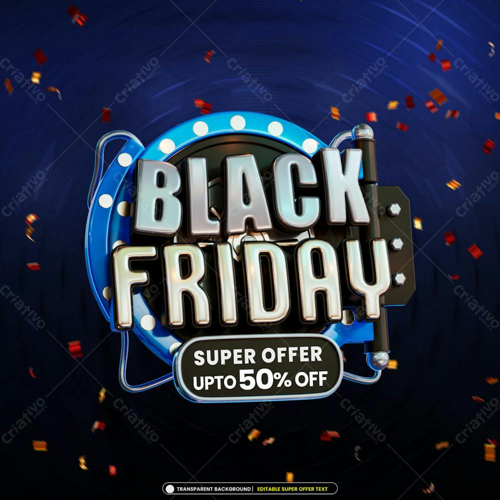 Black Friday Super Offer Sale Banner With Editable Text